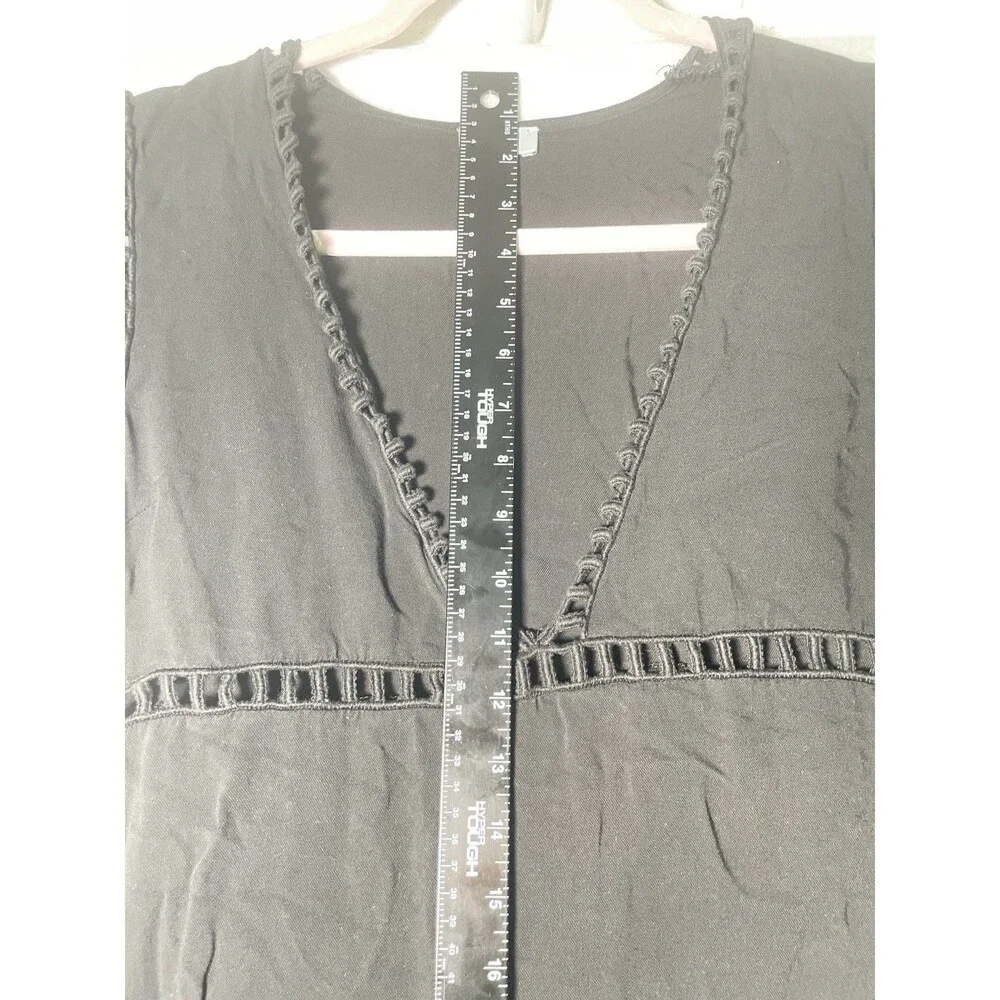 Tobi Beach Lg Cover Up Dress Womens Large Black V Neck Resort Summer Swimwear